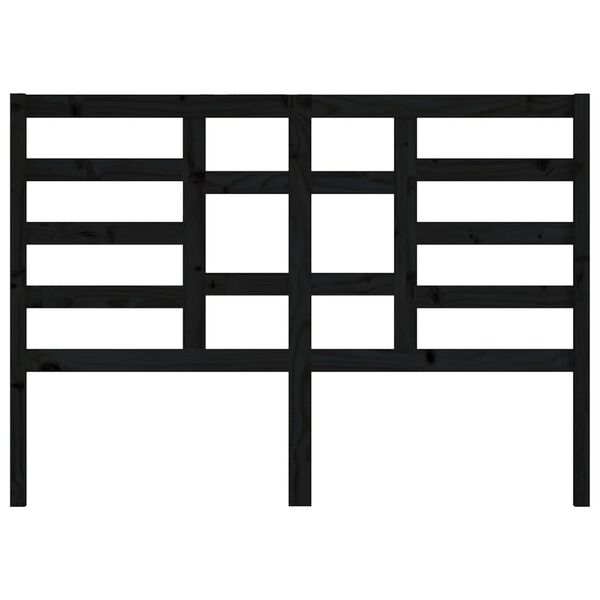 vidaXL Bett-Kopfteil Schwarz 126x4x104 cm Massivholz Kiefer