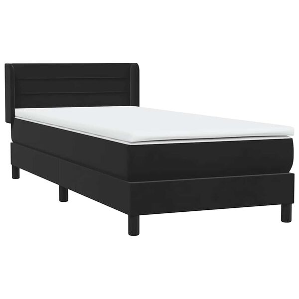 vidaXL Boxspringbett mit Matratze Schwarz 80x210 cm Samt