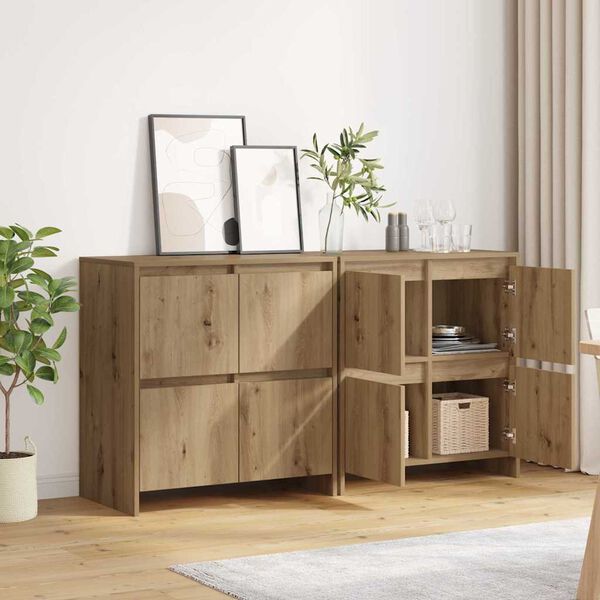vidaXL Sideboards 2 pcs Artisan-Eiche 70 x 41 x 75 cm Holzwerkstoff