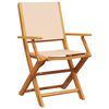 vidaXL 3-tlg. Bistro-Set Beige Stoff und Massivholz