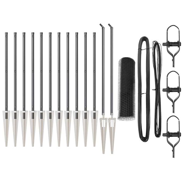 vidaXL Zaunpfosten Grau 25 x 1 m (25 mm Maschen) Stahl