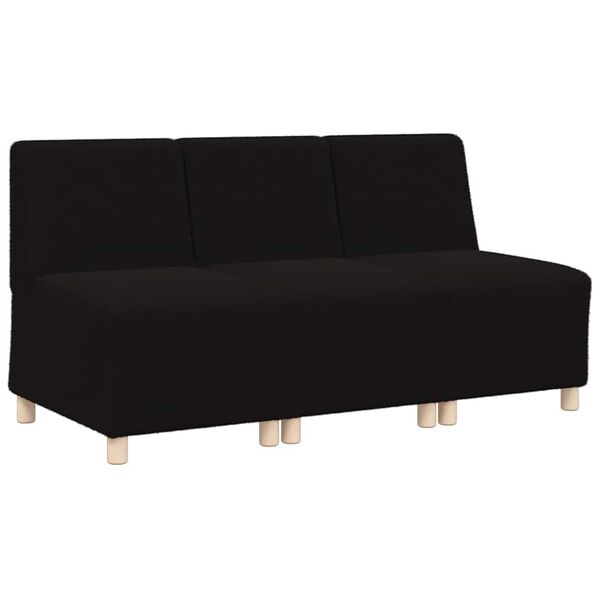 vidaXL Modulares Armfreies Sofa 3 pcs Schwarz 55 x 74 x 82 cm