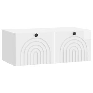 vidaXL Wandmontierter TV-Schrank Hochglanz Wei&szlig; 78,5 x 41 x 30 cm