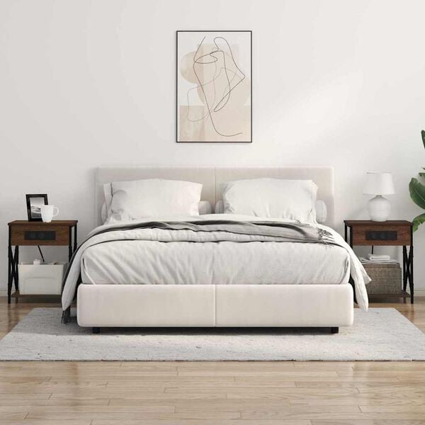 vidaXL Nachttisch 2 pcs Braun Eichen-Optik 41 x 31 x 51 cm