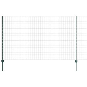 vidaXL Zaun mit Pfosten Gr&uuml;n
