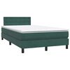 vidaXL Boxspringbett mit Matratze Dunkelgr&uuml;n 120x220 cm Samt