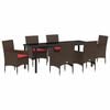 vidaXL Tisch- und Stuhlset 7 stk. Braun PE-Rattan
