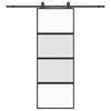 vidaXL Schiebet&uuml;r mit Beschlag Schwarz 76x205 cm Hartglas