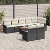 vidaXL Garten-Sofa-Set mit Kissen mit Speicher 9 pcs Schwarz und Creme