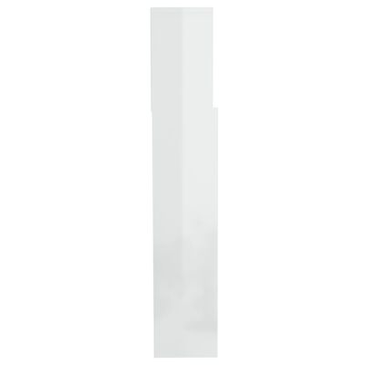vidaXL Kopfteil mit Ablagen Hochglanz-Weiß 200x19x103,5 cm