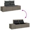vidaXL Gartensofa-set mit Kissen 10 pcs Grau Polyrattan