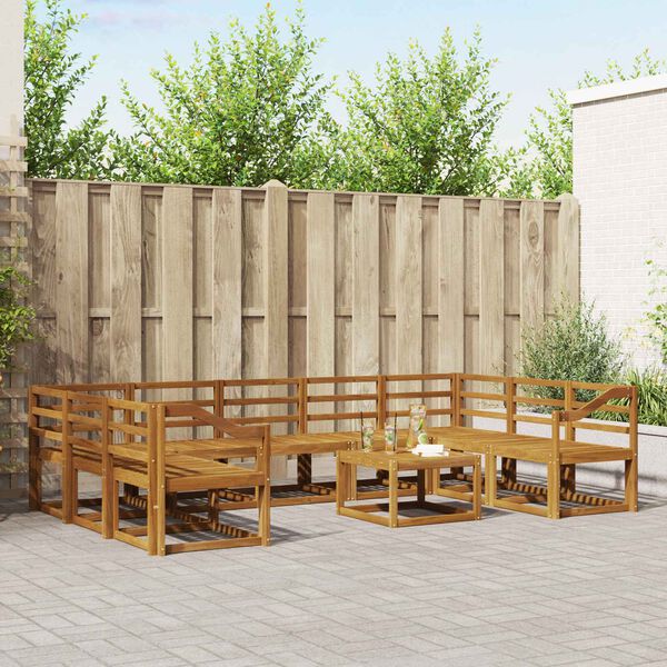 vidaXL Outdoor-Sofagarnitur 10 pcs Natur Massivholz Akazie