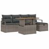 vidaXL Garten-Sofa-Set mit Kissen mit Speicher 6 pcs Grau Poly Rattan