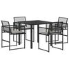 vidaXL Garten Essgruppe 5 pcs Schwarz Poly-Rattan