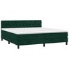 vidaXL Boxspringbett mit Matratze Dunkelgr&uuml;n 160x200 cm Samt
