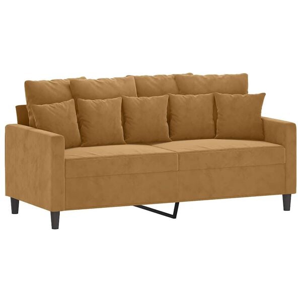 vidaXL 2-Sitzer-Sofa Braun 140 cm Samt