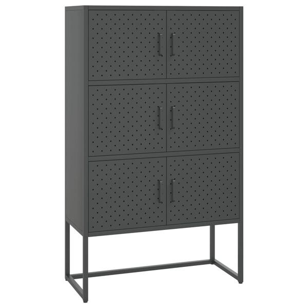 vidaXL Highboard Anthrazit 80x35x135 cm Stahl