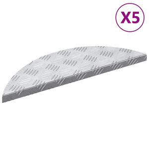 vidaXL Treppe Tritt Halbmond 5 pcs Silber 60 x 18 cm Aluminium