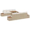 vidaXL Garten-Sofa-Set mit Speicher 9 pcs Beige Poly Rattan