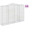 vidaXL Gabionen mit Hochbogen 8 Stk. 300x50x200/220cm Verzinktes Eisen