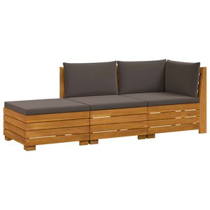 vidaXL 3 stk. Outdoor-Sofagarnitur Massivholz Akazie Braun