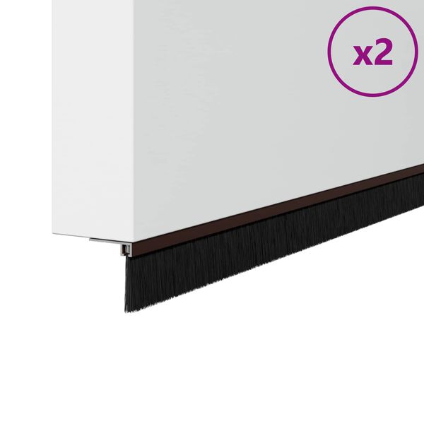 vidaXL Selbstklebende T&uuml;rb&uuml;rstendichtungen 2 pcs Braun 100 cm