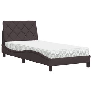 vidaXL Bett mit Matratze Dunkelbraun 80x200 cm Stoff