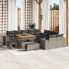vidaXL Gartensofa-set mit Kissen 13 pcs Grau Poly-Rattan