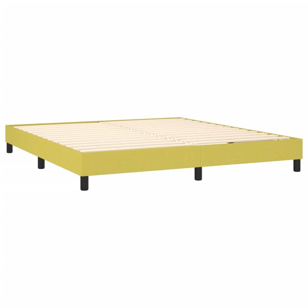 vidaXL Boxspringbett mit Matratze Gr&uuml;n 160x200 cm Stoff