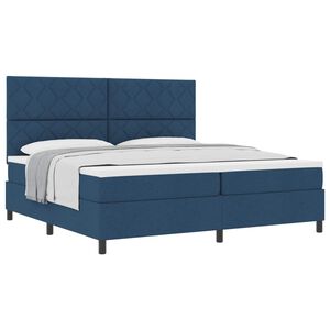 vidaXL Boxspringbett mit Kopfteil Blau 200 x 200 cm Stoff