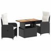 vidaXL Outdoortisch-Set 3 pcs Schwarz und Cremewei&szlig;