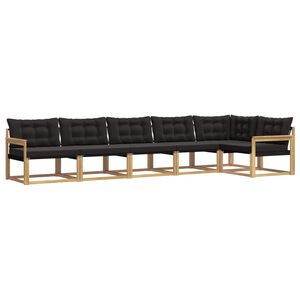 vidaXL Outdoor-Sofagarnitur mit Kissen 6 pcs Wei&szlig; und Schwarz
