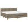 vidaXL Boxspringbett mit Matratze & LED Taupe 160x200 cm Stoff
