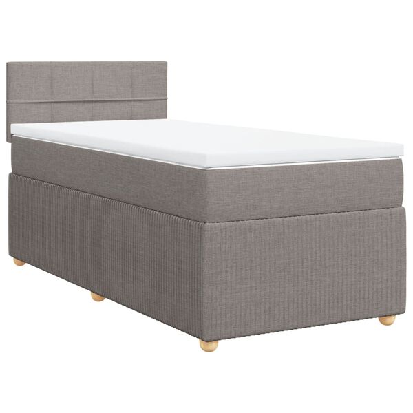vidaXL Boxspringbett mit Matratze Taupe 80x200 cm Stoff