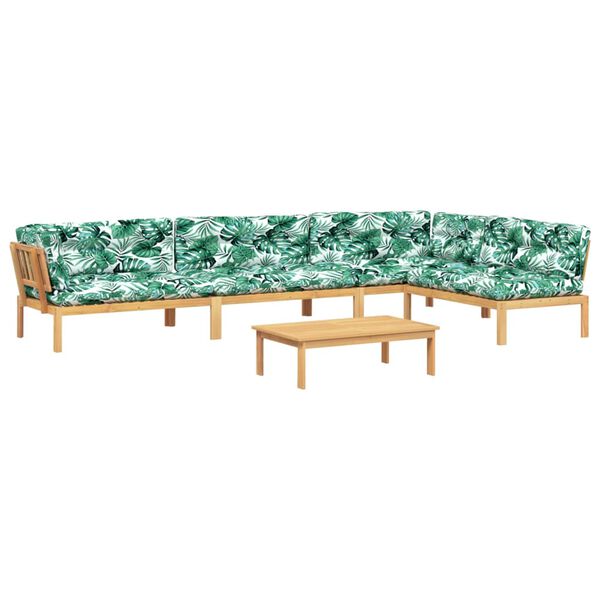 vidaXL 5-tlg. Garten-Sofagarnitur aus Paletten mit Kissen Akazienholz