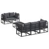 vidaXL Gartensofa-set 6 stk. Schwarz Stahl