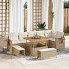 vidaXL Garten-Sofa-Set mit Kissen 9 pcs Beige und Creme