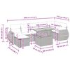 vidaXL 8-tlg. Garten-Sofagarnitur mit Kissen Beige Poly Rattan