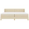 vidaXL Boxspringbett mit Matratze Creme 200 x 200 cm Stoff