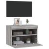 vidaXL TV-Wandschrank mit LED-Leuchten Grau Sonoma 60x30x40 cm
