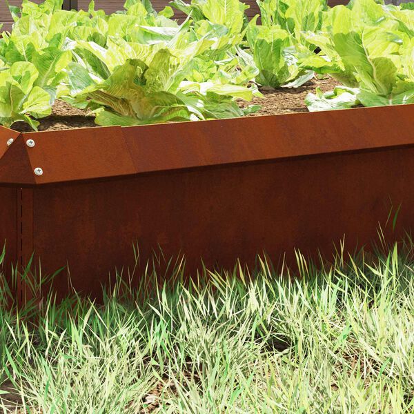 vidaXL Schneckenzaun 4 pcs Rostig 50 x 3,5 x 25 cm Wetterfeststahl