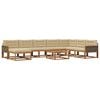 vidaXL Outdoor-Sofagarnitur mit Kissen 9 pcs Natur und Beige