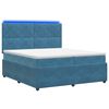 vidaXL LED Boxspringbett mit Matratze Blau 200 x 200 cm Samt