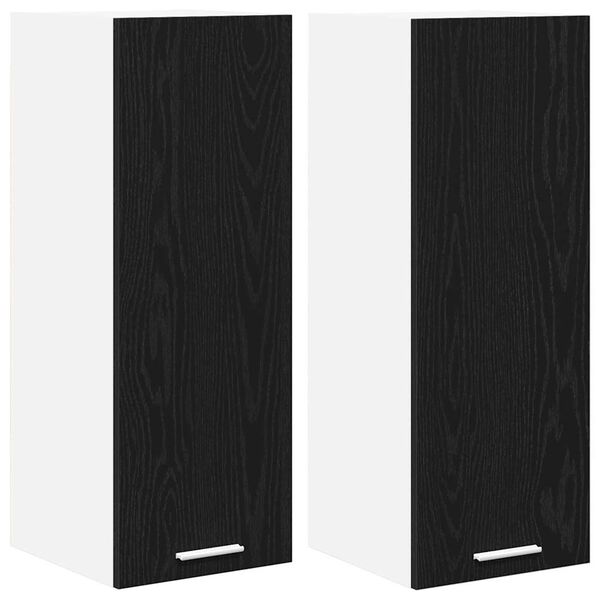 vidaXL H&auml;ngeschrank 2 pcs Schwarze Eiche und Wei&szlig; 30 x 31 x 80 cm