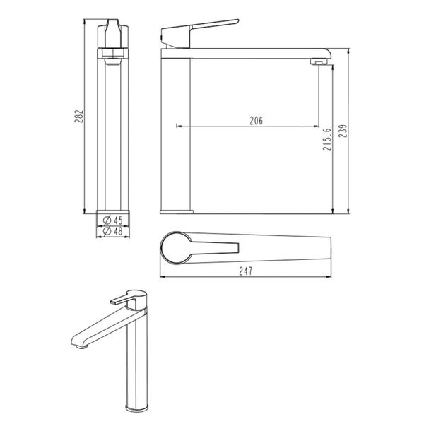 SCH&Uuml;TTE Sp&uuml;ltischarmatur VITA Edelstahloptik