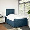 vidaXL Boxspringbett mit Matratze Blau 120x190 cm Samt