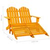 vidaXL Adirondack-Gartenbank 2-Sitzer mit Fußteil Tannenholz Orange