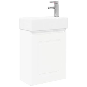 vidaXL Badezimmer Waschtischunterschrank mit Wasserhahn Wei&szlig;