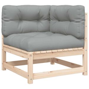 vidaXL Garten-Ecksofa mit Kissen Massivholz Kiefer