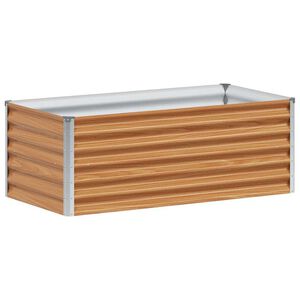 vidaXL Hochbeet Hellbraun 98 x 50 x 36 cm Verzinkter Stahl
